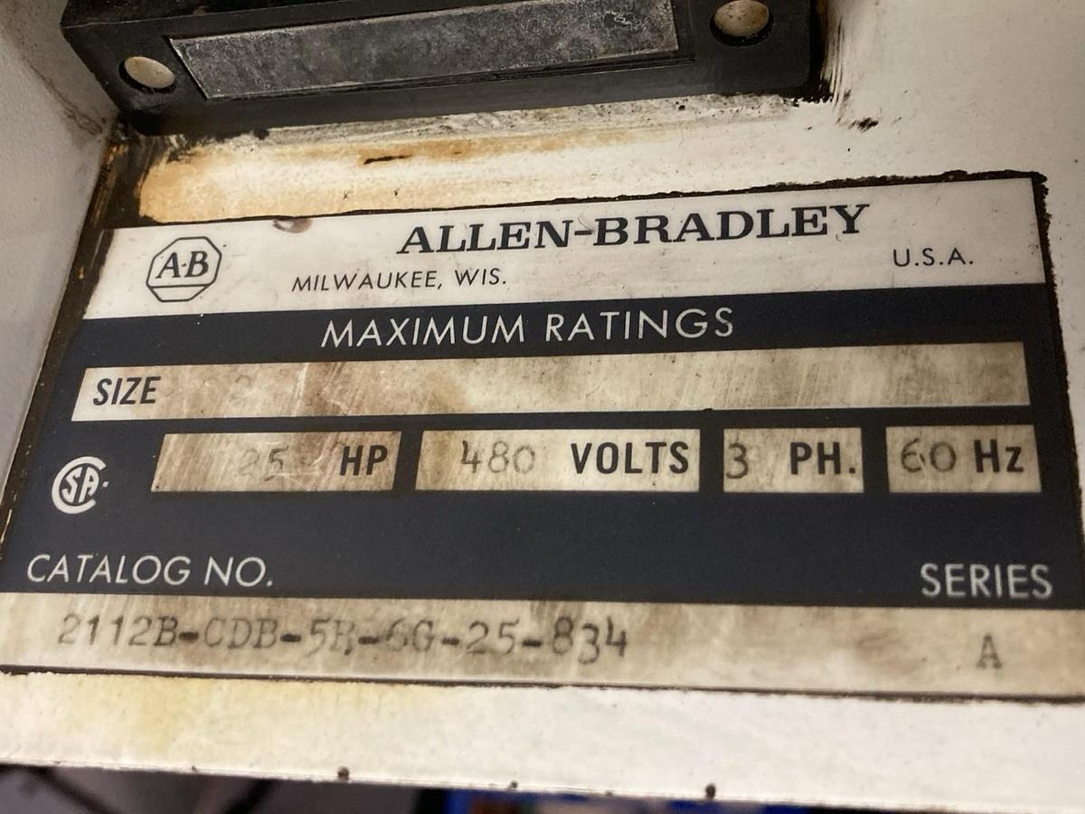 Used Allen-Bradley,2112B,Size 2 3P Fused MCC 12 INCH Starter Bucket 25Hp 480V 60Hz