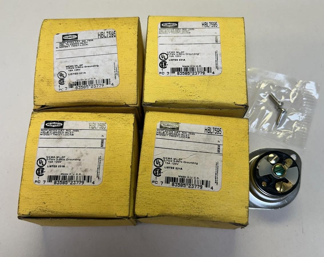 HUBBELL,HBL7595,FLANGED INLET LOT OF 4 NOS