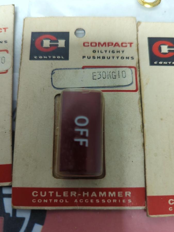 CUTLER-HAMMER,E30KG10,OFF PILOT LIGHT LENS RED LOT OF 5 NOS