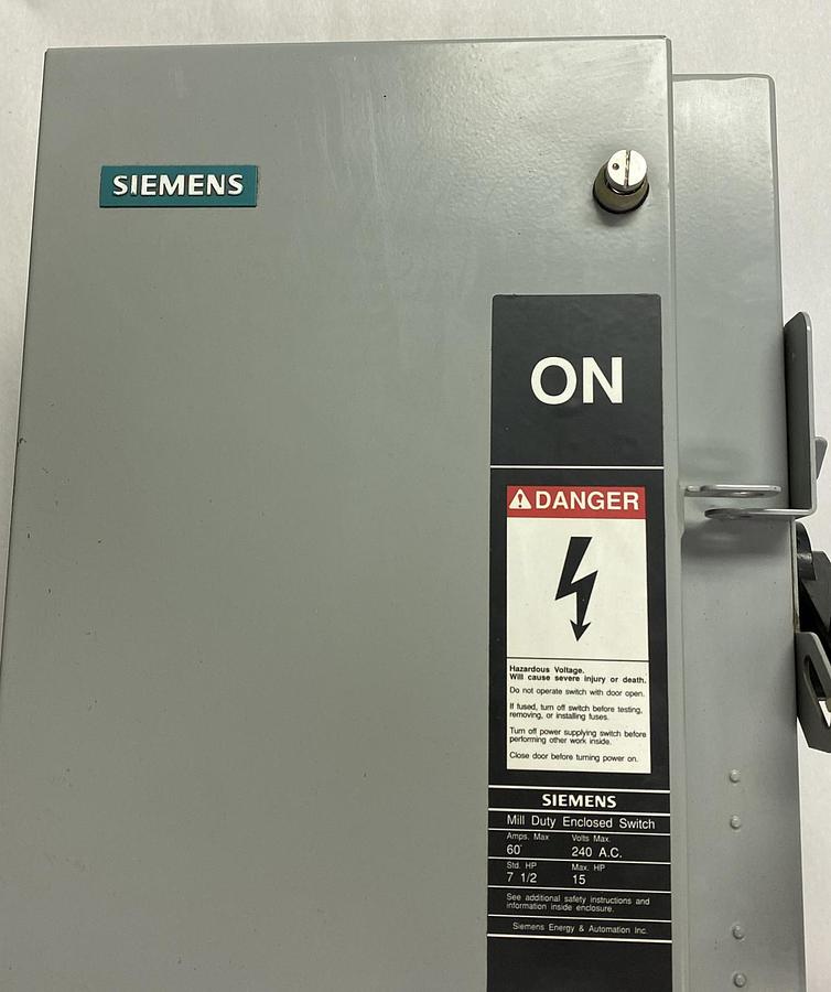 SIEMENS,F322M,MILL DUTY ENCLOSED SWITCH 60A 240V NOS