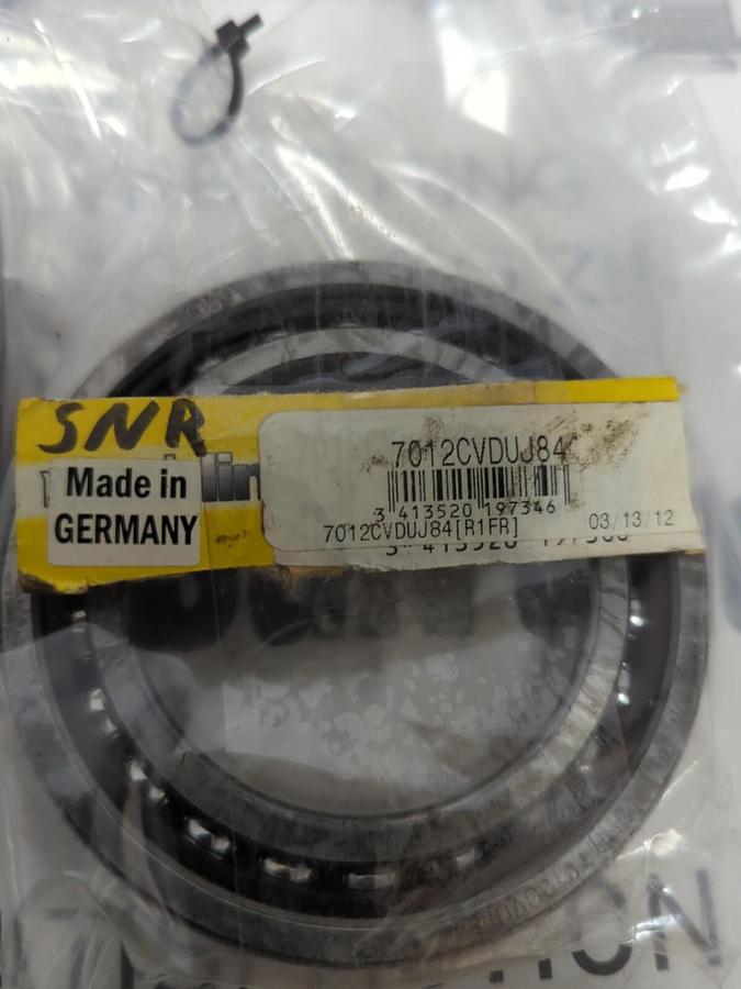 SNR,7012CVDUJ84,PRECISION ANGULAR CONTACT BEARING LOT/SET OF 2 NOS