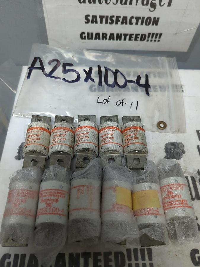 GOULD SHAWMUT,A25X100-4,AMP-TRAP FUSE LOT OF 11 NOS