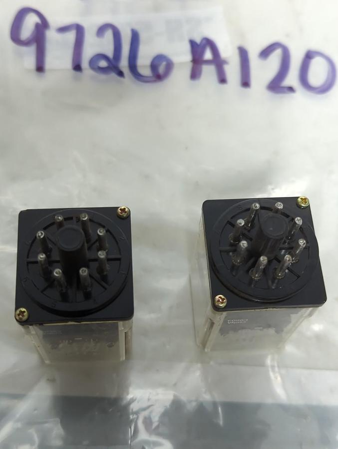 Used ACI,9726A120,PLUG IN RELAY 8-PIN 10A LOT OF 2 PRE-OWNED