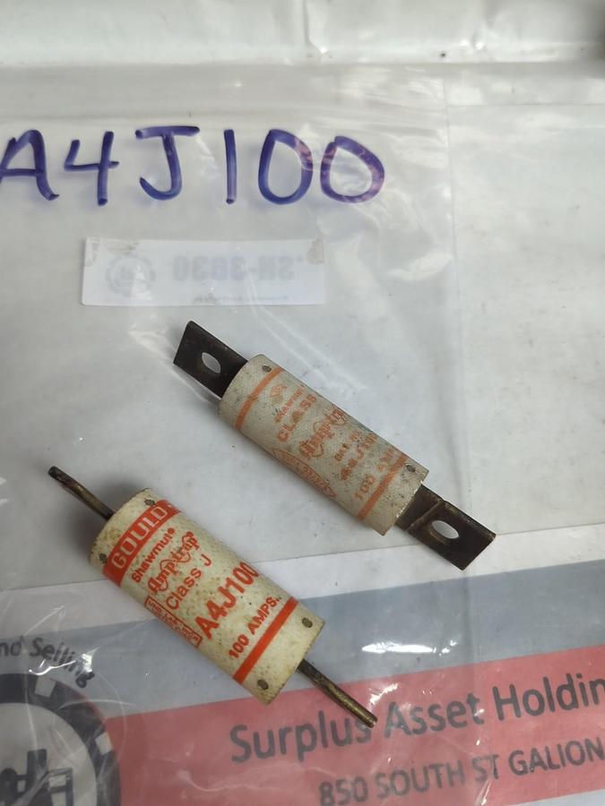 Used GOULD SHAWMUT,A4J100,AMP-TRAP FUSE 30 AMP LOT OF 2 PRE-OWNED