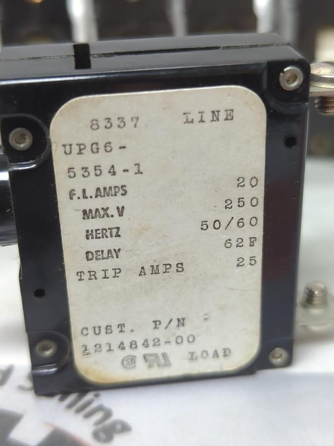 Used AIRPAX,UPG6-5354-1,CIRCUIT BREAKER 20 AMP LOT OF 7 PRE-OWNED