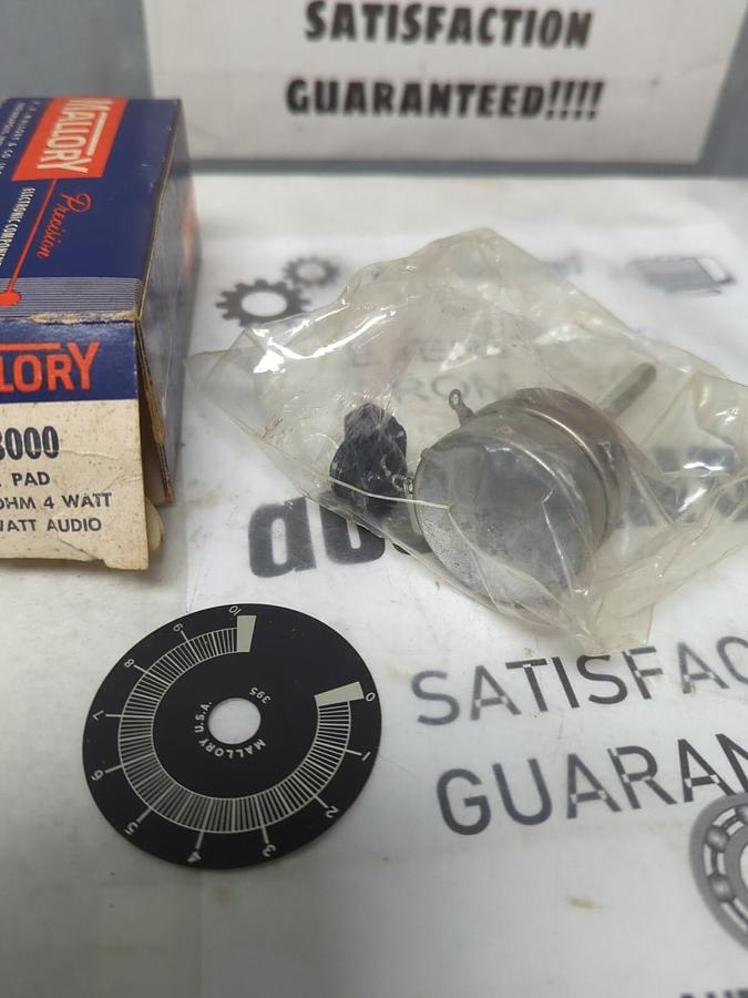 MALLORY,L3000,3000 OHM 4WATT/15WATT AUDIO POTENTIOMETER NOS