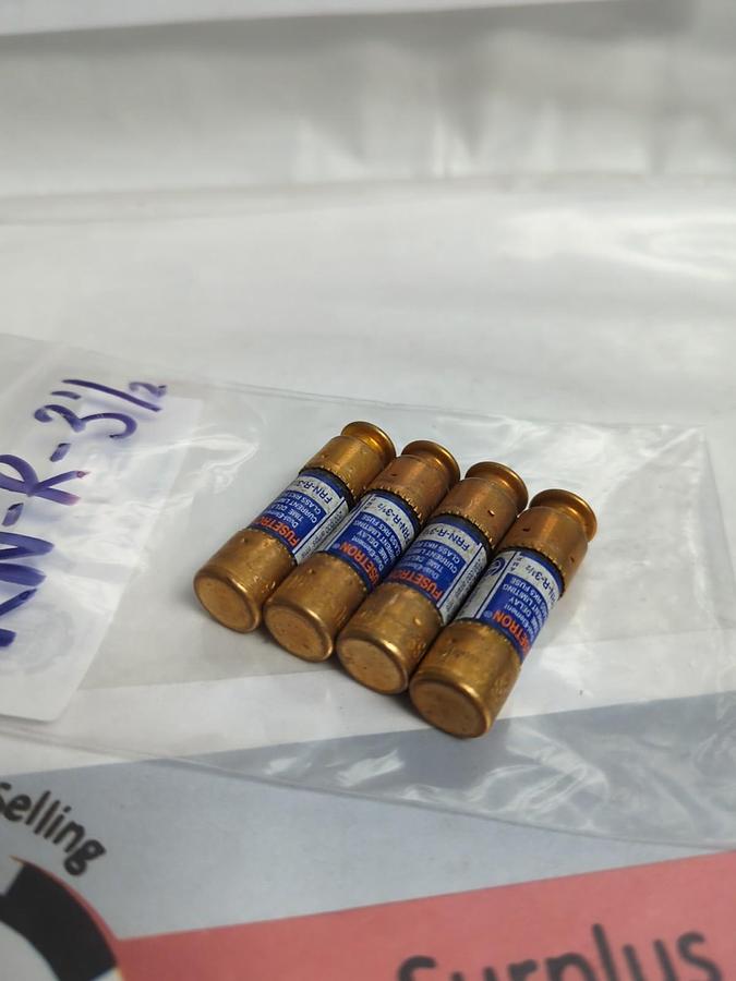 Used COOPER BUSSMANN,FRN-R-3-1/2,FUSETRON 3-1/2 AMP FUSE LOT OF 4 PRE-OWNED