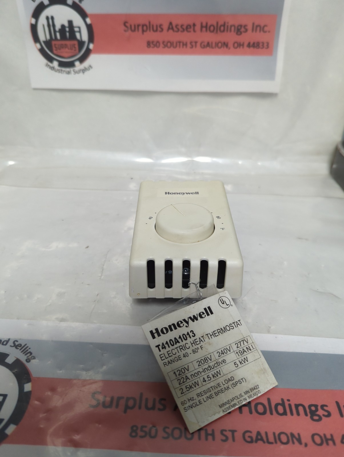 Used HONEYWELL,T410A1013,ELECTRIC HEAT THERMOSTAT PRE-OWNED