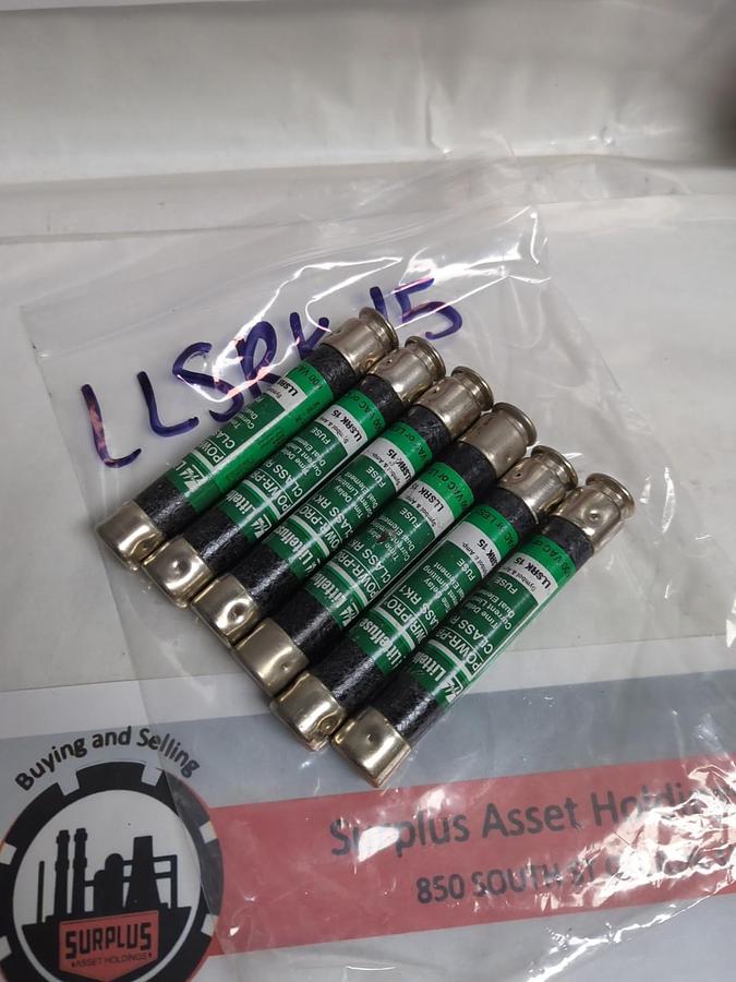 LITTELFUSE,LLSRK-15,POWR-PRO 15 AMP FUSE LOT OF 6 NOS