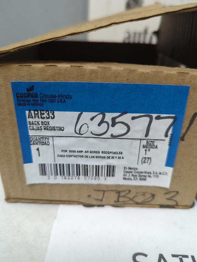 COOPER CROUSE-HINDS,ARE33,CONDULET BACK BOX SIZE 1 INCH NOS