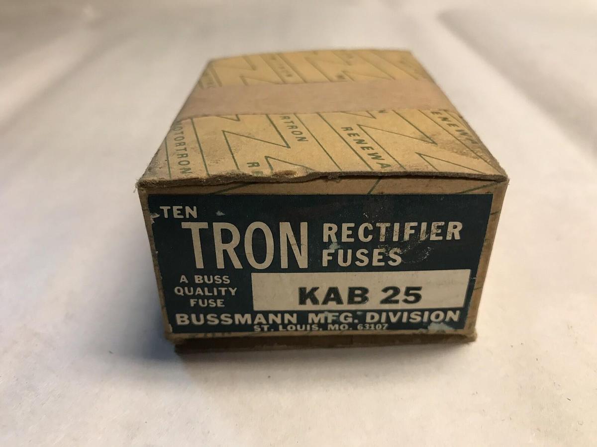 Bussmann,KAB 25,Tron Fuse Lot Of 9 NOS