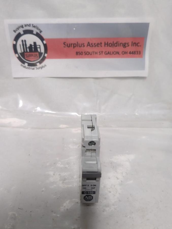 Used ALLEN BRADLEY,1492-CB1,G150 CIRCUIT BREAKER 15A 3HP PRE-OWNED