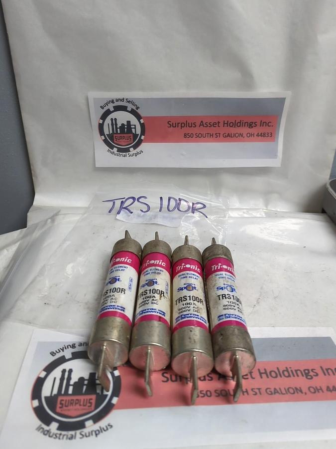 Used FERRAZ SHAWMUT,TRS100R,SMART-SPOT 100 AMP FUSE LOT OF 4 PRE-OWNED