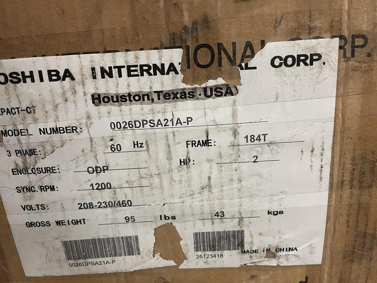 TOSHIBA,0026DPSA21A-P,E-PACT INDUCTION MOTOR 2HP 3PH 184T