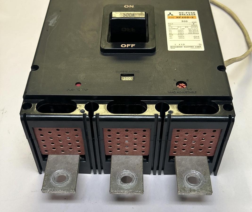 Used MITSUBISHI,NF400-S,NO-FUSE CIRCUIT BREAKER 300A 600V 3P