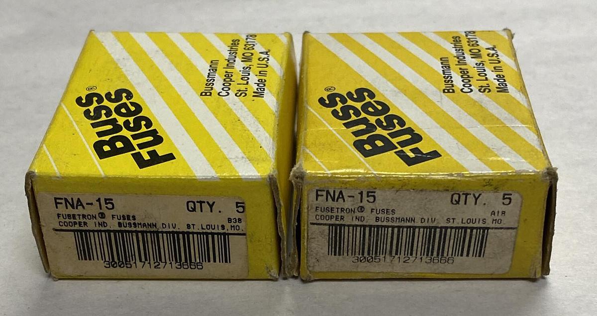 Cooper Bussmann,FNA-15,Fusetron Fuse Lot Of 20 NOS