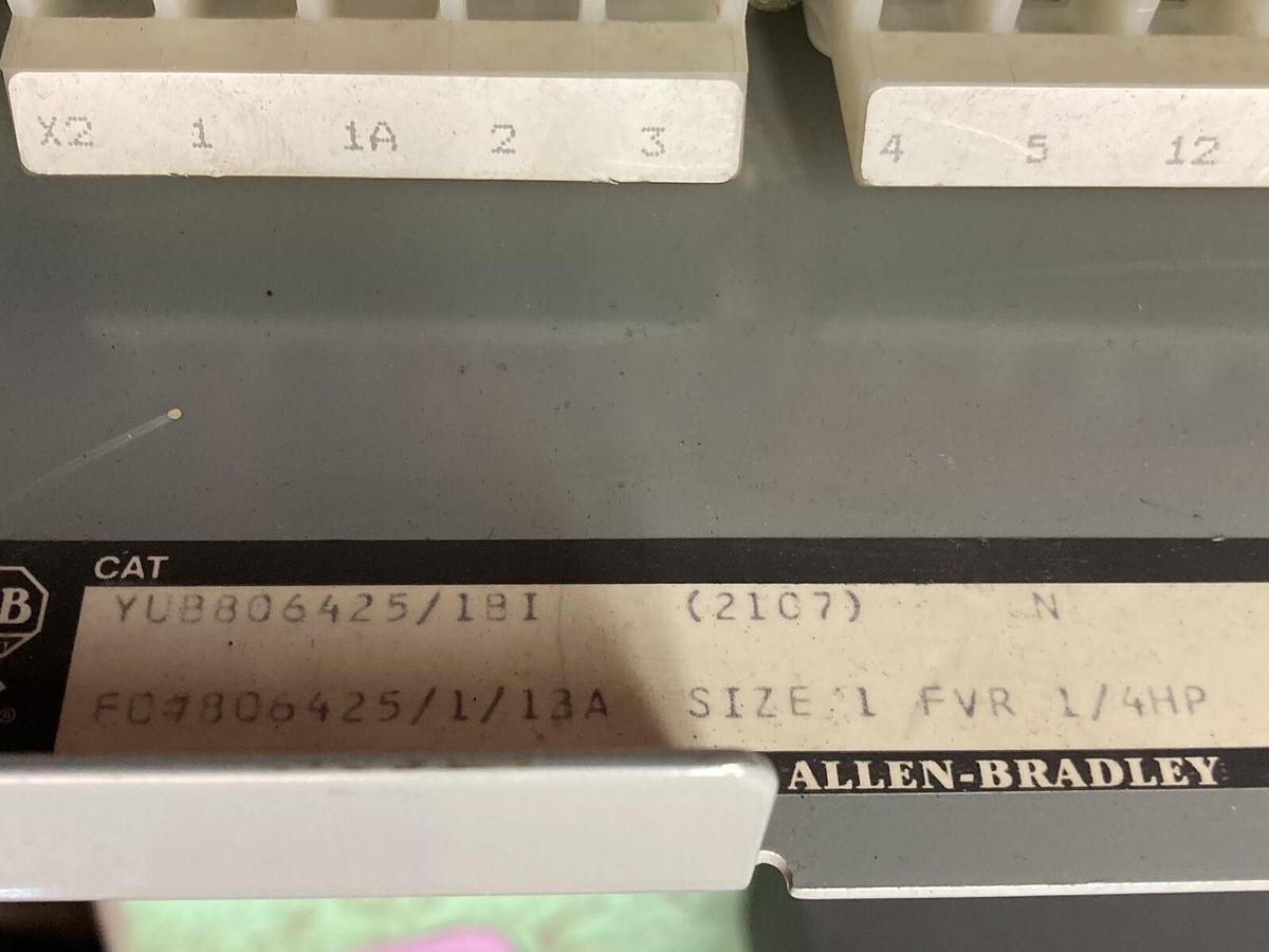 Used Allen-Bradley,2107,Size 1 Fused MCC 20 Inch Starter Feeder Bucket