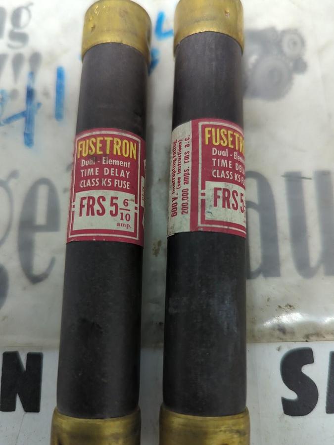 COOPER BUSSMANN,FRS 5 6/10,FUSETRON FUSES LOT OF 2 NOS