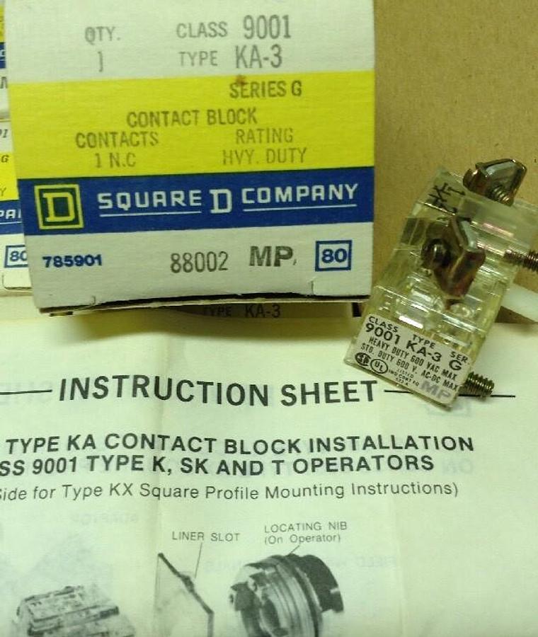 Square D,KA-3,9001 Type  Heavy Duty Contact Block LOT OF 10