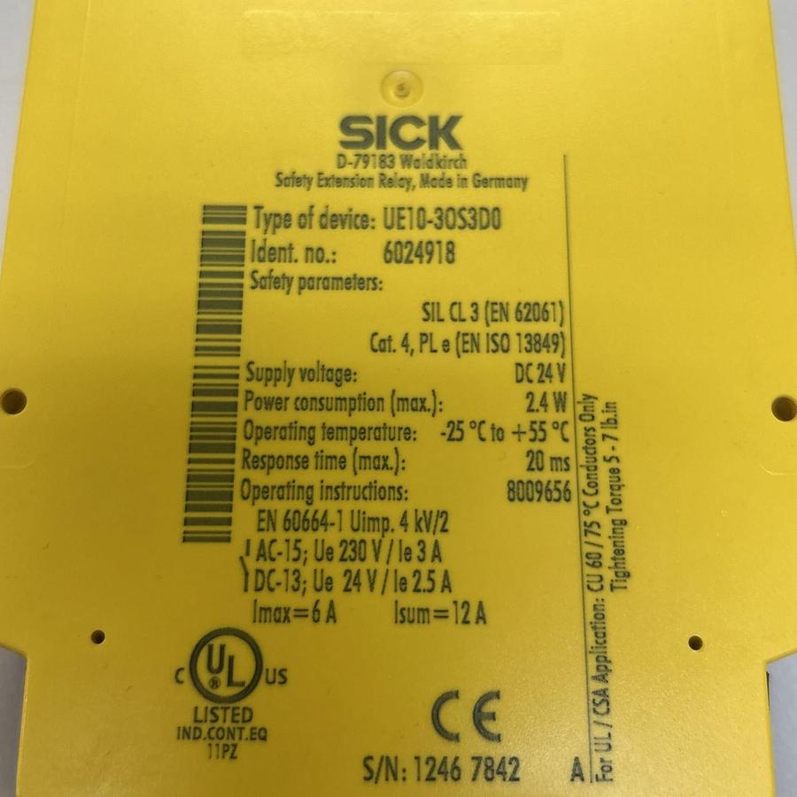 Used SICK,UE10-30S3D0,SAFETY EXTENSION RELAY