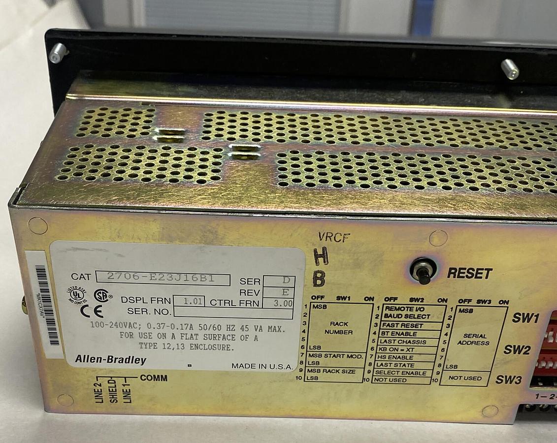 Used ALLEN BRADLEY,2706-E23J16B1,SER D REV E DATALINER OPERATOR INTERFACE
