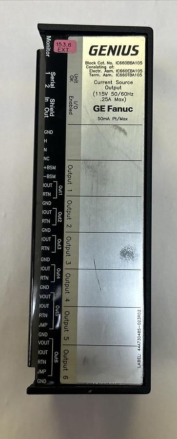 Used GE FANUC,IC660BBA105,GENIUS BLOCK CURRENT SOURCE OUTPUT MODULE