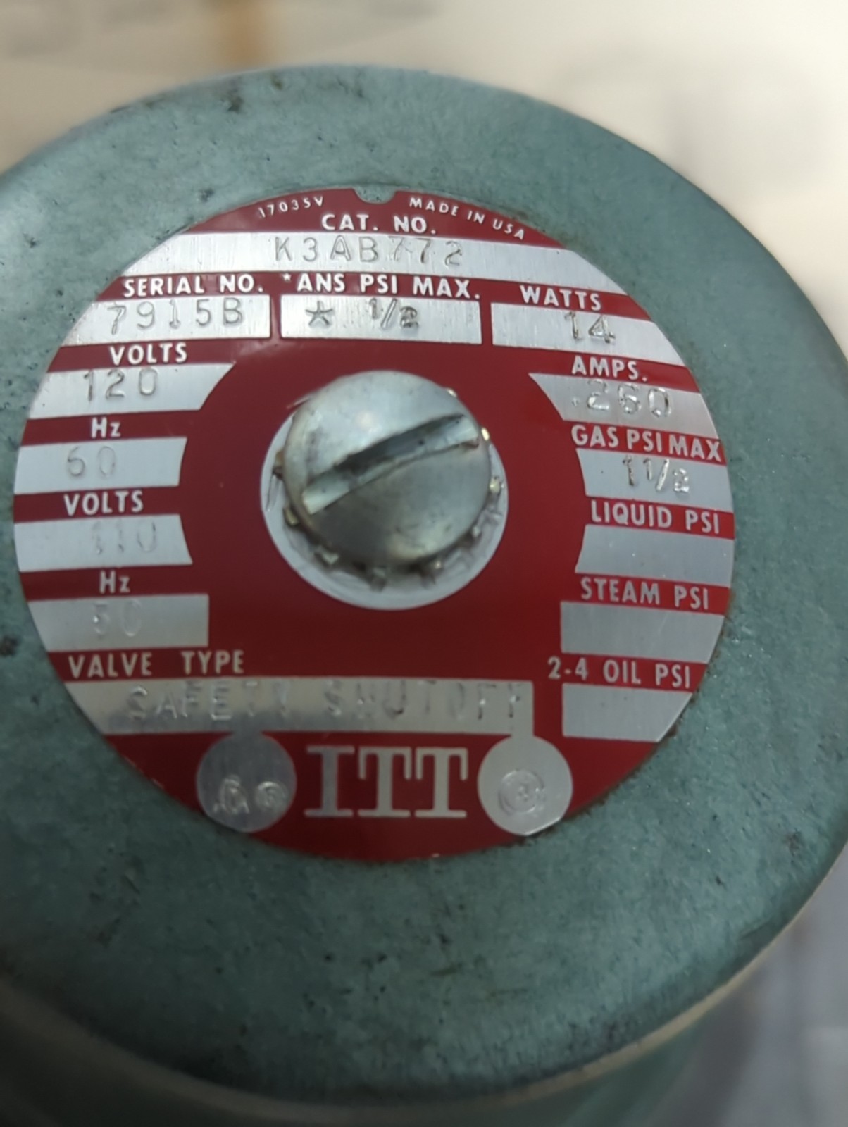 GENERAL CONTROLS,K3AB772,MAGNETIC GAS VALVE 1-1/2 PSI 1-1/4NPT NOS