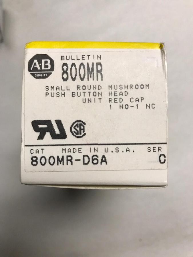 Allen Bradley,800MR-D6A, Round Push Button Unit Red
