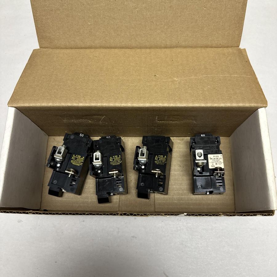 Used Pushmatic,P150,50Amp 120/240V Single Pole Circuit Breaker LOT of 4