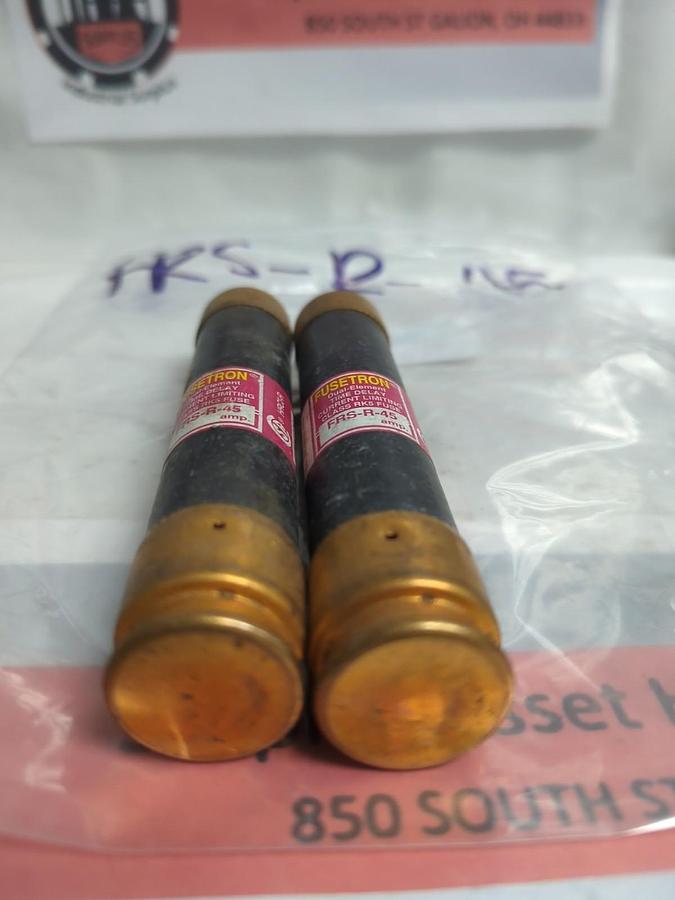 Used COOPER BUSSMANN,FRS-R-45,FUSETRON 45 AMP FUSE LOT OF 2 PRE-OWNED