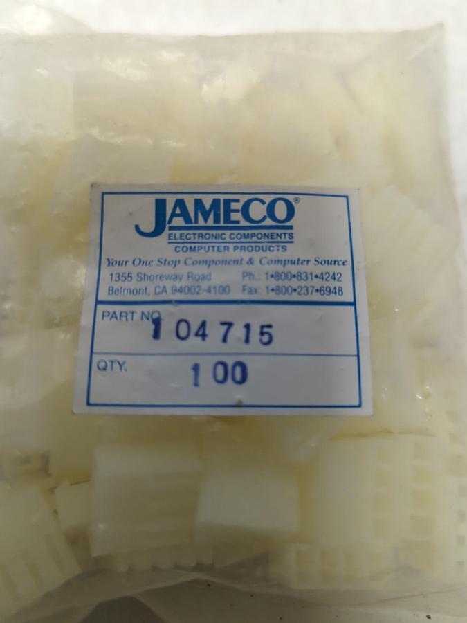 JAMECO,104715,WIRE TO WIRE CONNECTOR PLUG BAG OF 100 NOS