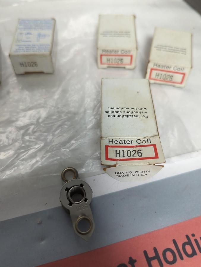 CUTLER HAMMER,H1026 THERMAL OVERLOAD HEATER ELEMENT LOT OF 6 NOS