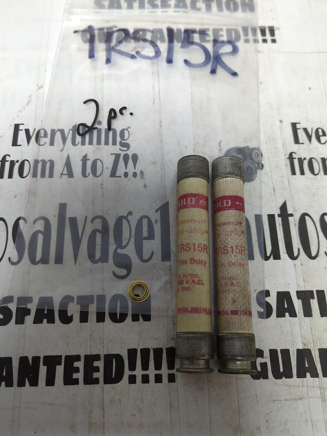GOULD SHAWMUT,TRS15R,TRI-ONIC 15 AMP FUSES LOT OF 2 NOS