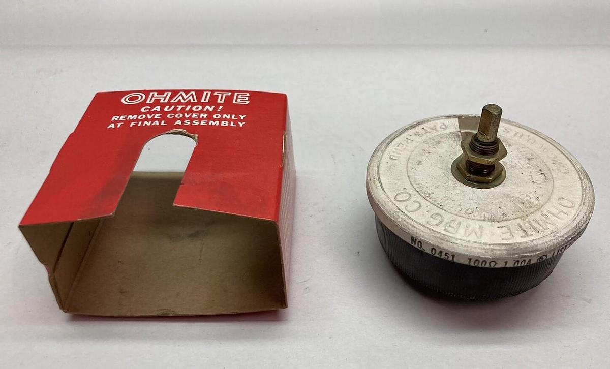 Used Ohmite,0451 100,Rheostat 1.00A