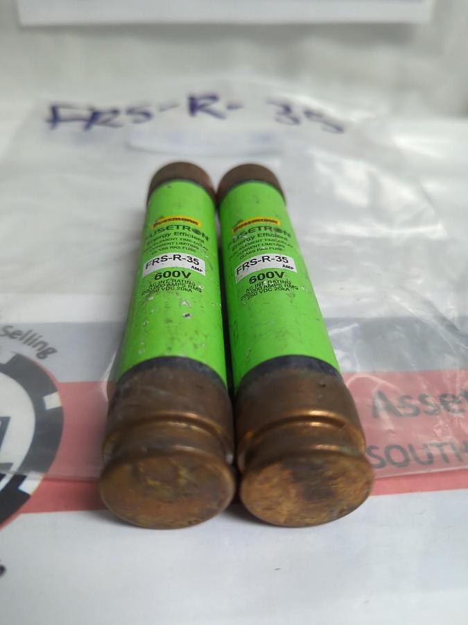 Used COOPER BUSSMANN,FRSR35,FUSETRON 35 AMP FUSE LOT OF 2 PRE-OWNED