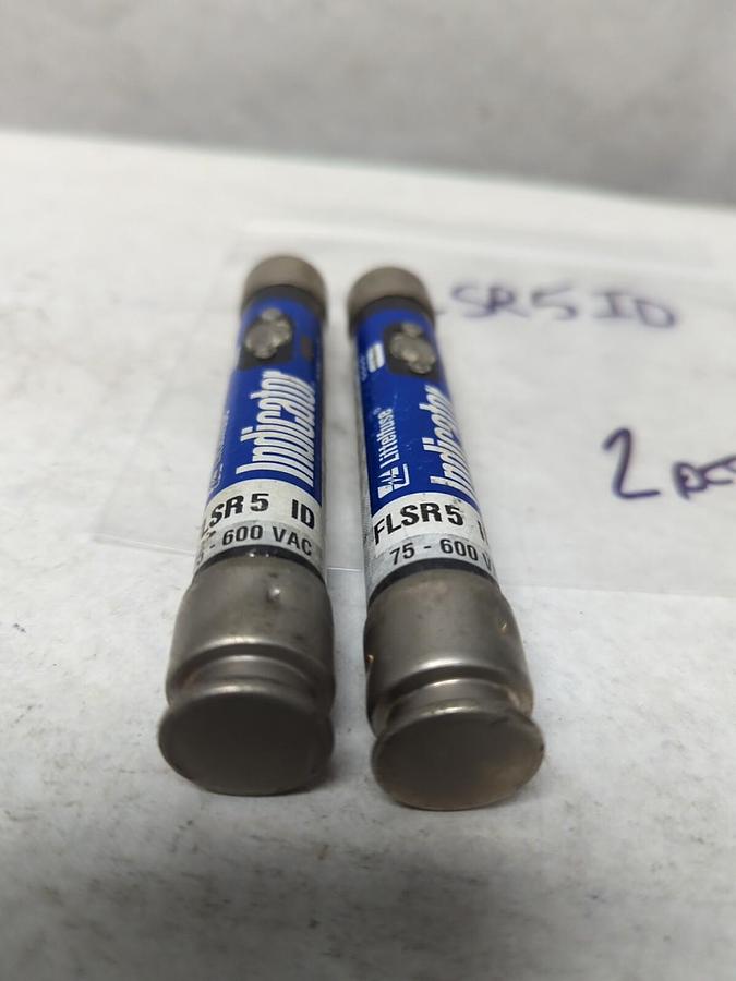 Used LITTELFUSE,FLSR5ID,INDICATOR 5 AMP FUSE LOT OF 2 PRE-OWNED