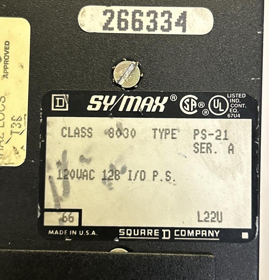 Used SQUARE D SYMAX,8030PS-21,POWER SUPPLY 120V