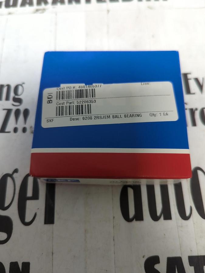 SKF,6208-2RSJEM,DOUBLE SEALED DEEP GROOVE BALL BEARING 40MM BORE NOS