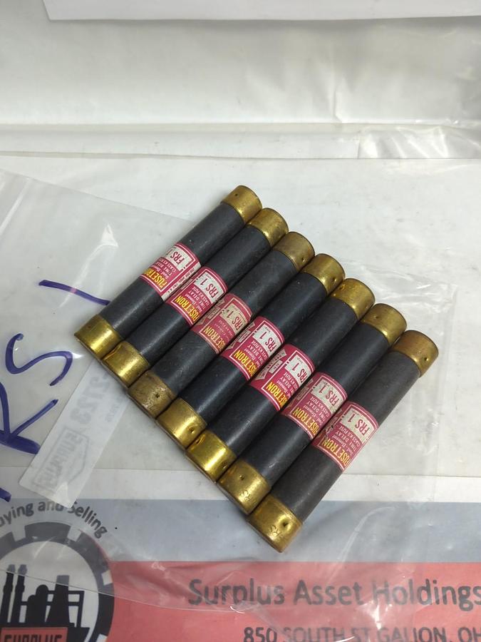 Used COOPER BUSSMANN,FRS-1,FUSETRON 1 AMP FUSE LOT OF 7 PRE-OWNED