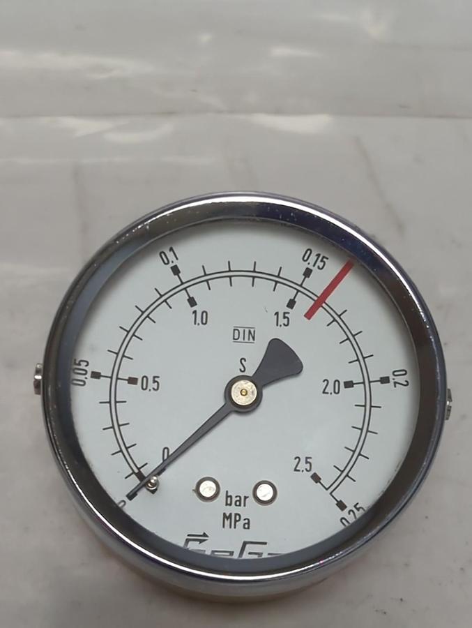 Used GEGA,0-2.5,GAUGE 0-2.5 BAR/0-.25 MPa 2-1/2 IN FACE PRE-OWNED
