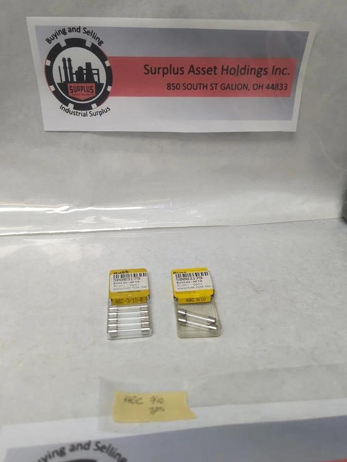 COOPER BUSSMANN,AGX-3/10,FAST ACTING 3/10 AMP FUSE LOT OF 7 NOS