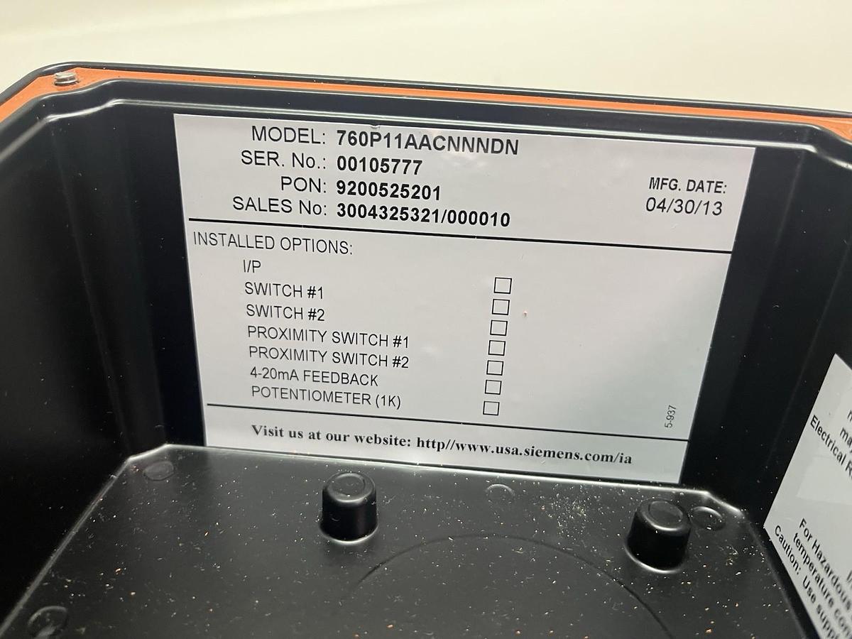 Siemens,760P11AACNNNDN,760 SERIES Valve Controller NEW