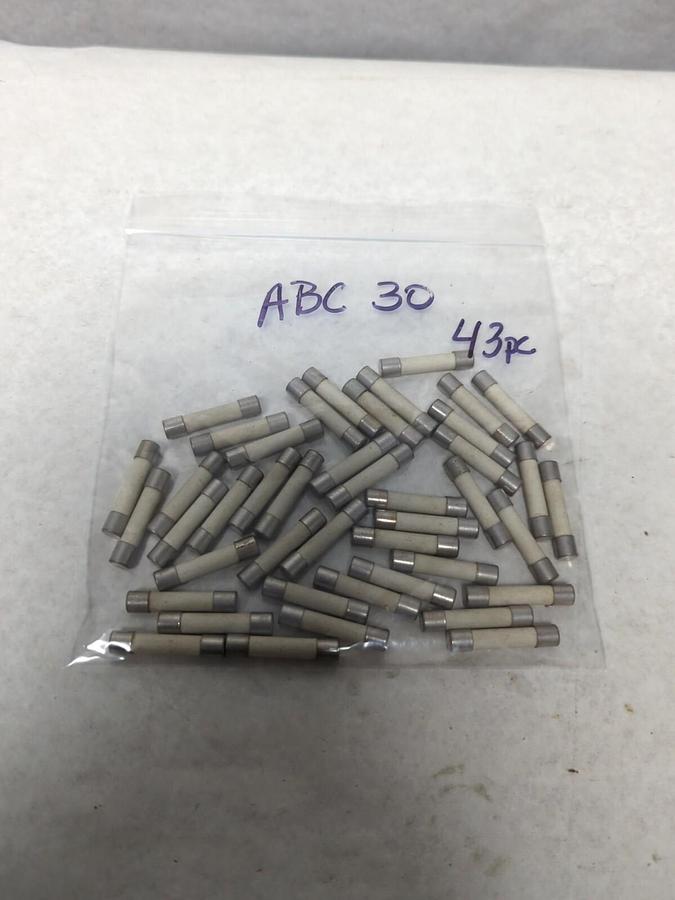 COOPER BUSSMANN,ABC 30,CERAMIC FUSES LOT OF 43 MISSING PACKAGING