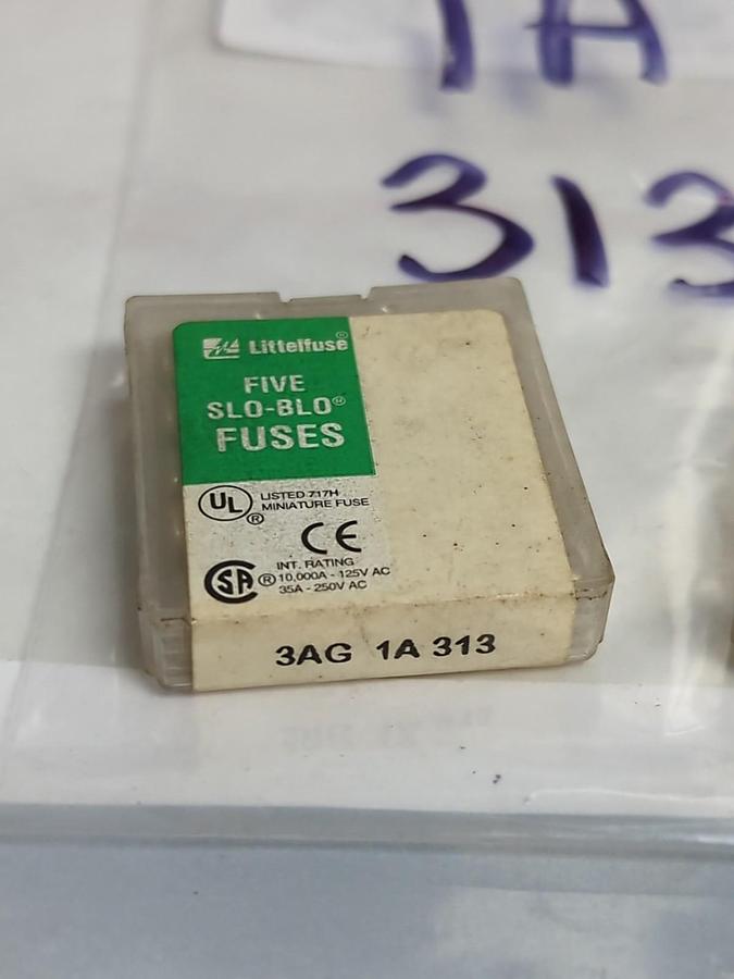 LITTELFUSE,3AG-1A-313,SLO-BLO 1 AMP FUSE LOT OF 10 NOS