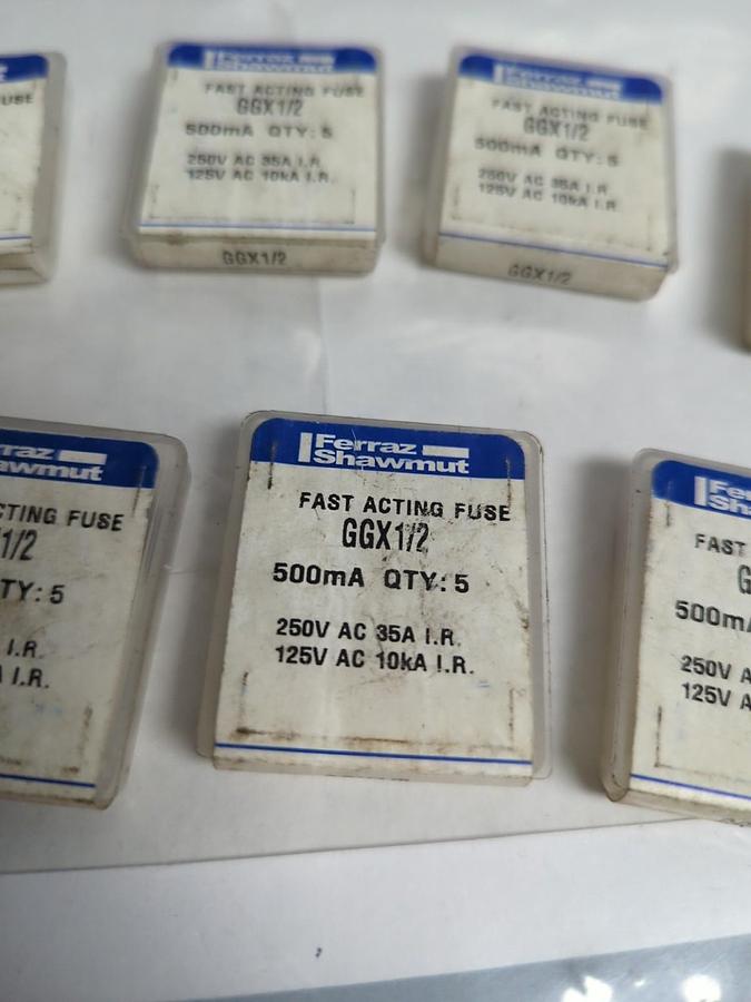 FERRAZ SHAWMUT,GGX-1/2,FAST ACTING 1/2 AMP FUSE LOT OF 45 NOS