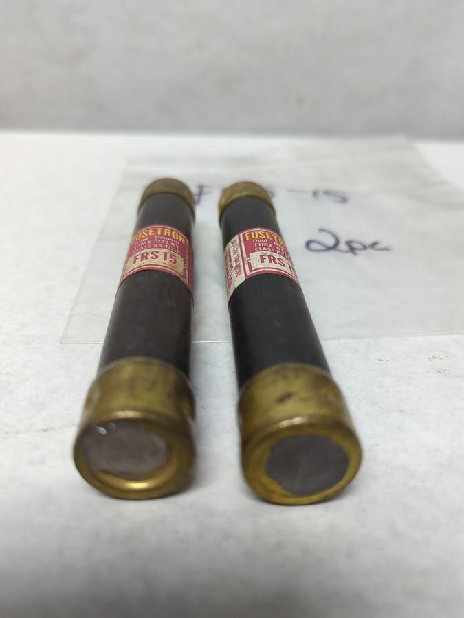 Used COOPER BUSSMANN,FRS-15,FUSETRON 15 AMP FUSE LOT OF 2 PRE-OWNED