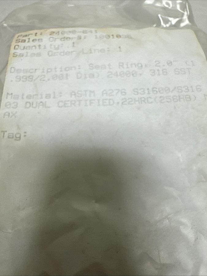 Used Fisher,24000-641,2" Seat Ring