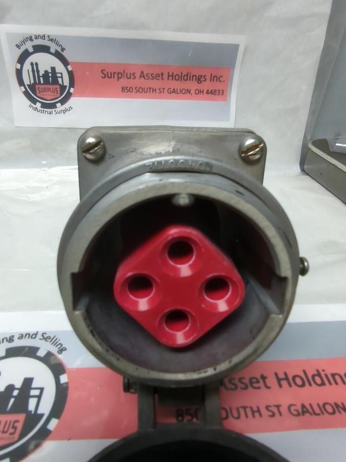 Used CROUSE-HINDS,AR641,ARKTITE AR RECEPTACLE 60AMP 4-POLE4-WIRE PRE-OWNED