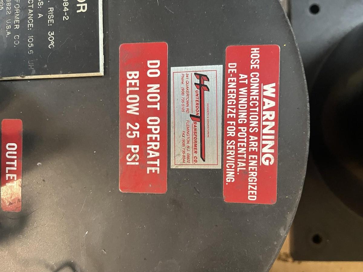 Used Hunterdon,A-3084,Induction Reactor Choke Amps 766 60Hz 105.6 UH