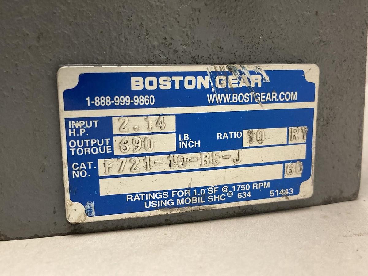 Boston Gear,F721-10-B5-J,Speed Reducer Input 2.14HP Ratio 10:1